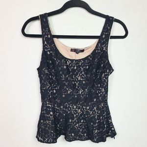 Heart Soul Black Lace Peplum Top